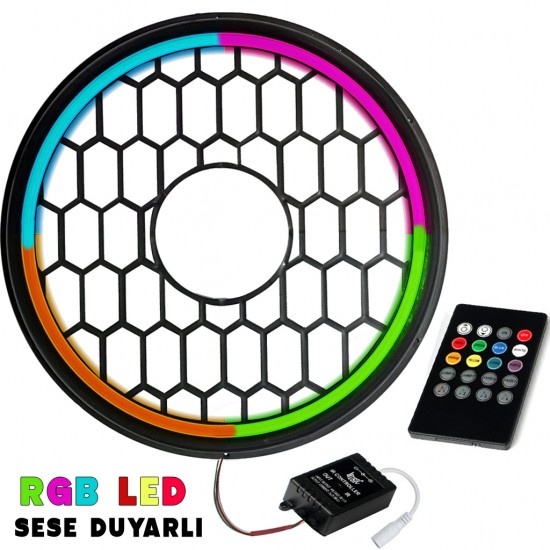 RGB Ledli 30cm Bass Kapak Sese Duyarlı Poke PK-5673 RGB Ledli 30cm Bass Kapak Sese Duyarlı Poke PK-5673