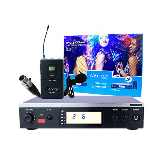 DENOX VXR-1000T KABLOSUZ UHF 1 YAKA MİKROFON DENOX VXR-1000T KABLOSUZ UHF 1 YAKA MİKROFON