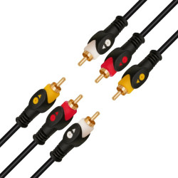 Elektromer 3 RCA - 3 RCA 20 Metre Kablo