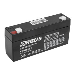 ORBUS ORB6-3.2 6 VOLT - 3.2 AMPER AKÜ (125 X 33 X 60 MM) KISA