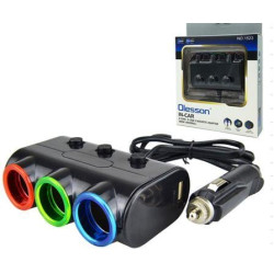 Olesson 1523 12-24V Çift USB Girişli 120W 80cm Kablolu 3'LÜ Araç Çakmak Çoklayıcı