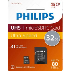Philips FM32MP45B/00 32GB Class10 UHS-I U1 TF Adaptörlü Micro SDHC Hafıza Kartı