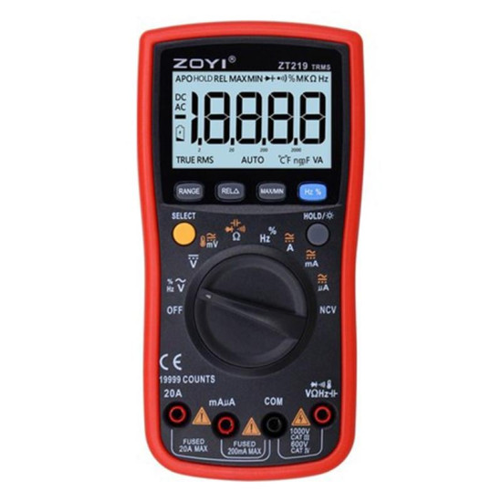 Zoyi ZT-219 True Rms AC DC Gerilim Akım Ölçer Ampermetre Dijital Ölçü Aleti