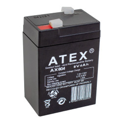 AKÜ 6 VOLT 4 AMPER ATEX AX-604 (70 X 48 X 101 MM)  IŞILDAK AKÜSÜ)