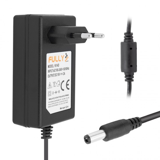 FULLY O-1614D 16 VOLT 2 AMPER POWER JACKLI SANTRAL ADAPTÖRÜ 5.5*2.5 UÇ FULLY O-1614D 16 VOLT 2 AMPER POWER JACKLI SANTRAL ADAPTÖRÜ 5.5*2.5 UÇ