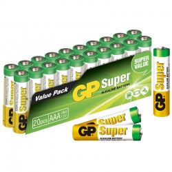 GP 24A-2VS20 AAA/LR03 SUPER ALKALİN AAA İNCE KALEM PİL (20Lİ PAKET)