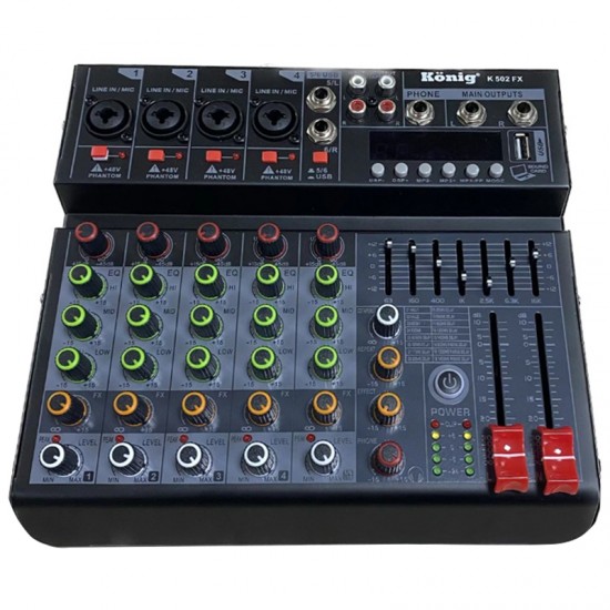KÖNİG K-502 FX USB/BLUETOOTH 7 BANT EQ 6 KANAL DECK MİXER KÖNİG K-502 FX USB/BLUETOOTH 7 BANT EQ 6 KANAL DECK MİXER