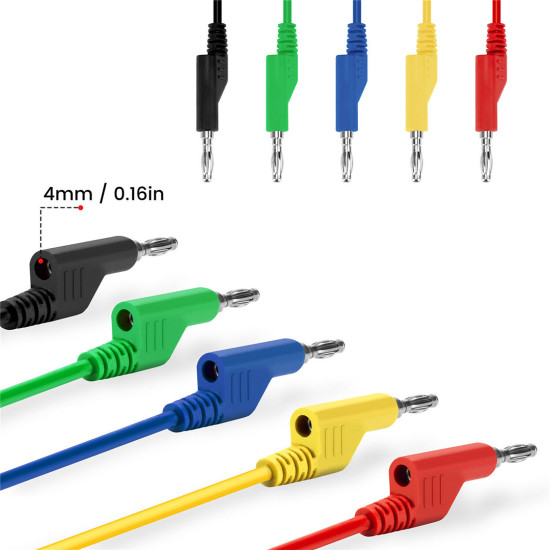 P1036 5 RENKLİ 1 METRE 1000V - 19A MULTIMETRE TEST UÇLARI KABLO KİTİ P1036 5 RENKLİ 1 METRE 1000V - 19A MULTIMETRE TEST UÇLARI KABLO KİTİ