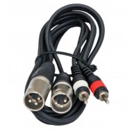 POWERMASTER PM-17973 2 XLR DİŞİ 2 RCA ERKEK 3 METRE KABLO