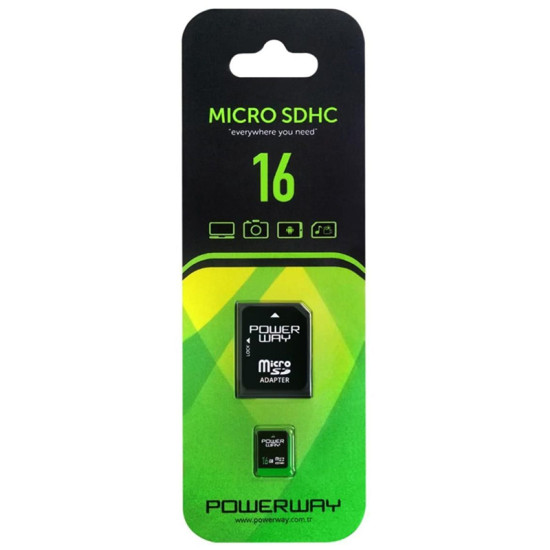 POWERWAY PWR-16 16 GB MICRO SD HAFIZA KARTI POWERWAY PWR-16 16 GB MICRO SD HAFIZA KARTI
