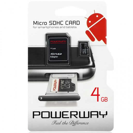 POWERWAY PWR-4 4 GB MICRO SD HAFIZA KARTI POWERWAY PWR-4 4 GB MICRO SD HAFIZA KARTI