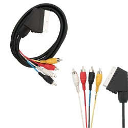 SCART 4 RCA 1.2 METRE 8MM KABLO POWERMASTER
