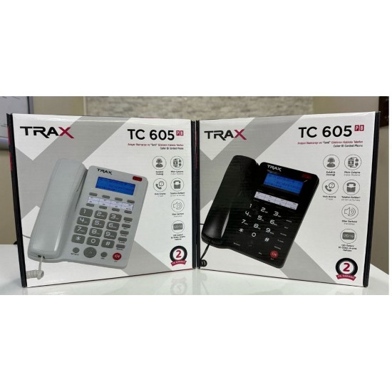 TRAX TC-605 EKRANLI MASAÜSTÜ KABLOLU TELEFON TRAX TC-605 EKRANLI MASAÜSTÜ KABLOLU TELEFON
