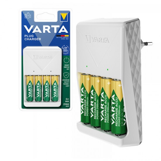 VARTA 4XAA 2100 MAH PİLLİ BEYAZ PLUG PİL ŞARJ CİHAZI VARTA 4XAA 2100 MAH PİLLİ BEYAZ PLUG PİL ŞARJ CİHAZI