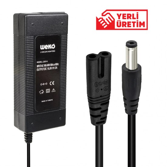 WEKO 16.8 VOLT - 3 AMPER 5.5*2.5 UÇLU KIRMIZI YEŞİL LEDLİ MASA TİPİ ŞARJ ADAPTÖRÜ WEKO 16.8 VOLT - 3 AMPER 5.5*2.5 UÇLU KIRMIZI YEŞİL LEDLİ MASA TİPİ ŞARJ ADAPTÖRÜ