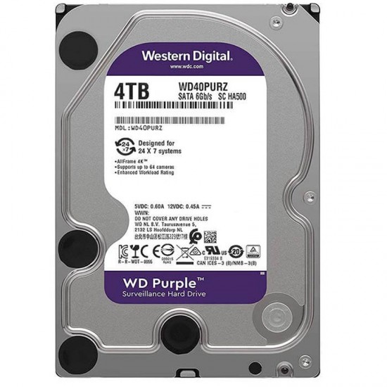 WESTERN DIGITAL PURPLE WD40PURZ 4 TB SATA 6GB/S 7/24 GÜVENLİK HARDDISK WESTERN DIGITAL PURPLE WD40PURZ 4 TB SATA 6GB/S 7/24 GÜVENLİK HARDDISK